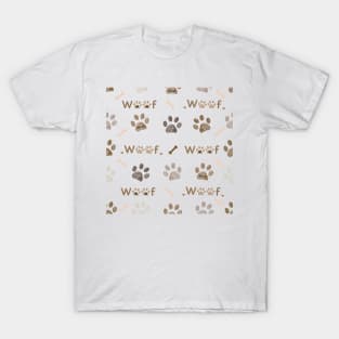 Woof text with paw print T-Shirt